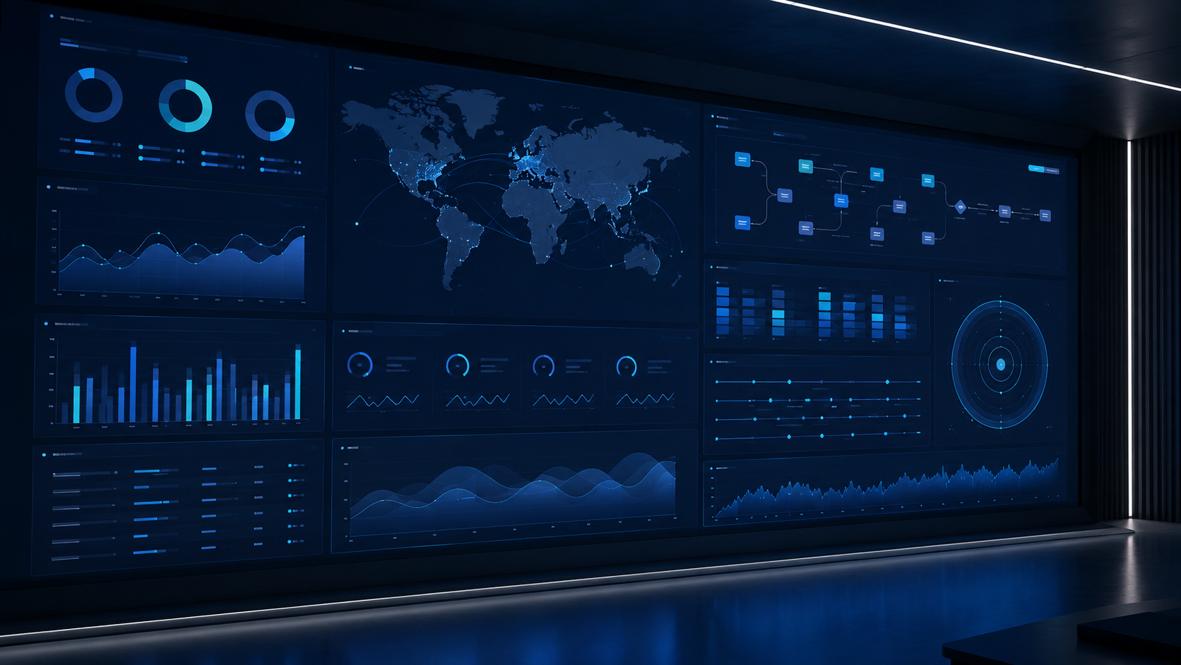 Executive operations dashboard wall